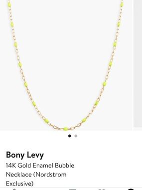 Bony Levy Neon Green Enamel on Gold Chain Necklace